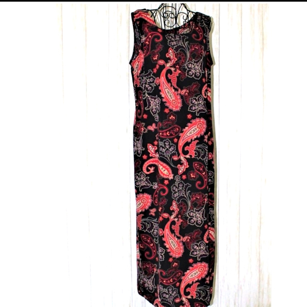 Melissa Harper Paisley Print Sleeveless Maxi Dress